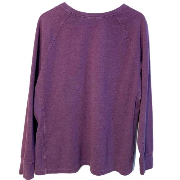 DULUTH Purple Long Sleeve Ribbed Sweatshirt Women’s 2XL Crew Thick Warm Thermal - Picture 2 of 9